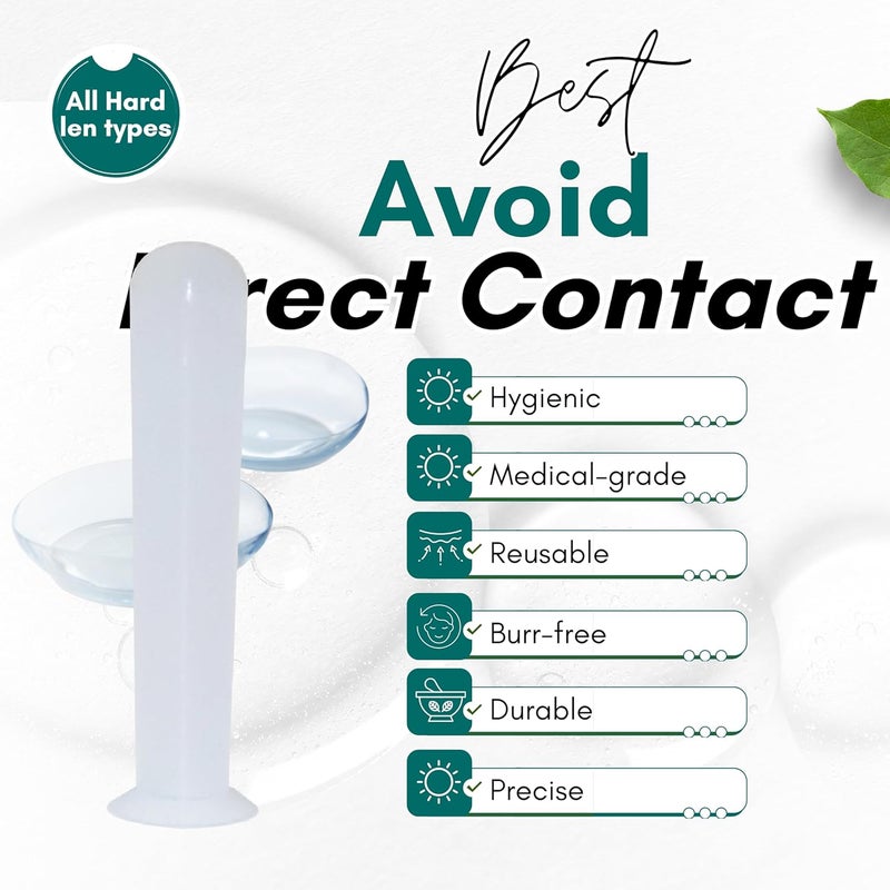 eagosion 4PCS Hollow Hard Contact Lens Remover Tool Contact Lens Plunger Removal Insertion Soft Silicone Suction Cup only for Hard Lenses(OK/RGB Lens) Eye Contact Remover Applicator(not for Soft/Scleral Lens) - Image 2